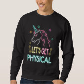 Let's Get Physical Workout Unicorn 80s Retro Trui (Voorkant)