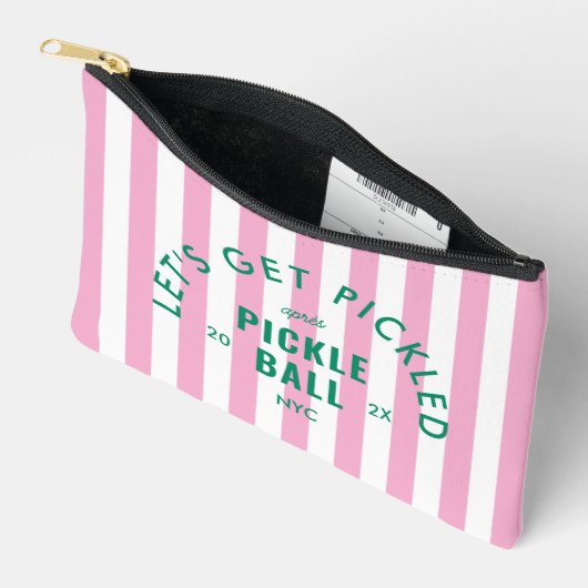 Let's Get Pickled Après Pickle Ball Pink Stripe Etui (Open)