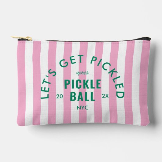 Let's Get Pickled Après Pickle Ball Pink Stripe Etui (Voorkant)