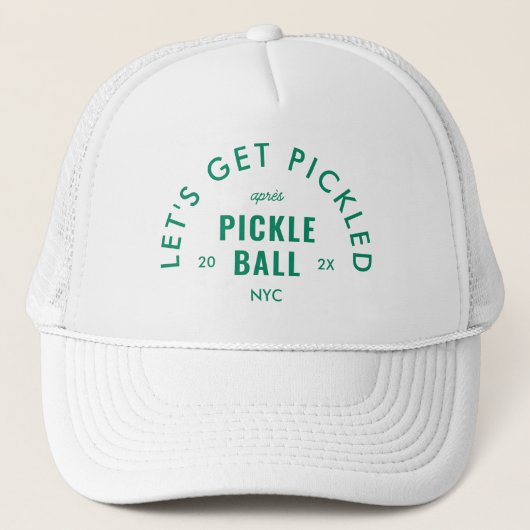 Let's Get Pickled Après Pickle Ball White Trucker Pet (Voorkant)
