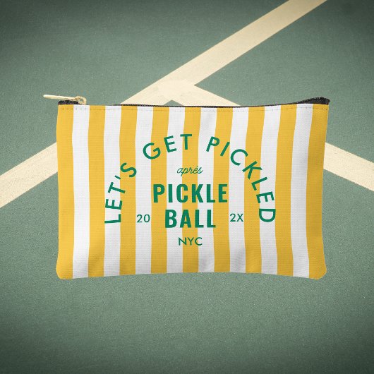 Let's Get Pickled Après Pickle Ball Yellow Stripe Etui