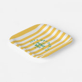 Let's Get Pickled Après Pickle Ball Yellow Stripe  Papieren Bordje (Gebogen)