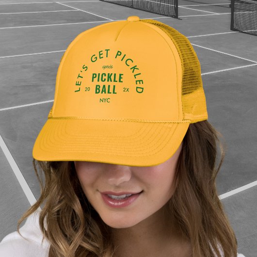 Let's Get Pickled Après Pickle Ball Yellow Trucker Pet