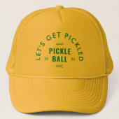 Let's Get Pickled Après Pickle Ball Yellow Trucker Pet (Voorkant)