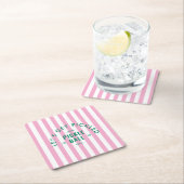 Let's Get Pickled Après Pickleball Pink Stripe Kartonnen Onderzetters (Insitu)