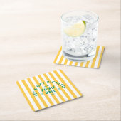 Let's Get Pickled Après Pickleball Yellow Stripe Kartonnen Onderzetters (Insitu)