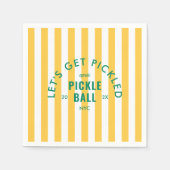 Let's Get Pickled Après Pickleball Yellow Stripe Servet (Voorkant)