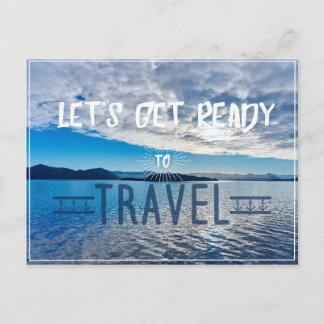 Let's get read to travel Typography Postcard Briefkaart