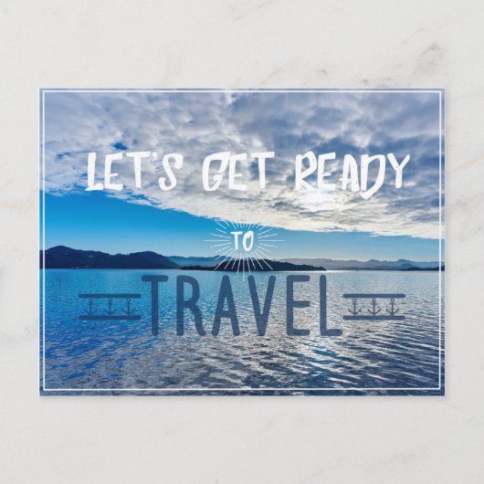 Let's get read to travel Typography Postcard Briefkaart (Voorkant)