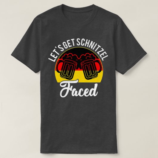 Let's Get Schnitzel Faced Oktoberfest Germany Flag T-shirt (Design voorkant)