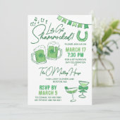 Let's Get Shamrocked St Patrick's Day Party Kaart (Staand voorkant)