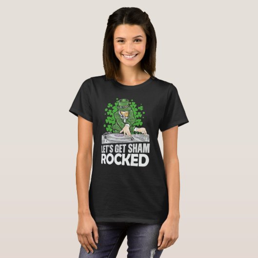 Let's Get Shamrocked St Patrick's Party DJ Leprech T-shirt (Voorkant volledig)