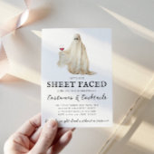 Let's Get Sheet Faced Halloween Invitation Kaart