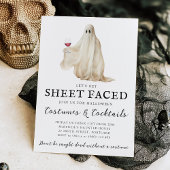 Let's Get Sheet Faced Halloween Invitation Kaart