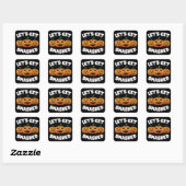 Lets Get Smashed Pumpkins Jack O Lantern Halloween Vierkante Sticker (Vel)