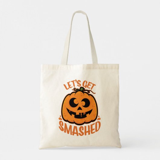 Let's Get Smashed Tipsy Halloween Jack-O’-Lantern Tote Bag (Achterkant)