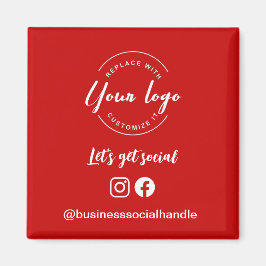 Let's get social Icons Connect Social Handle Red Magneet