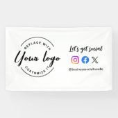 Let's Get Social Media website Aangepaste logo Ban Spandoek (Horizontaal)