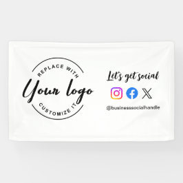 Let's Get Social Media website Aangepaste logo Ban Spandoek
