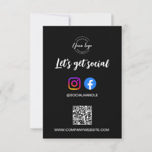 Let's Get Social Media website Aangepaste logo QR- Kaart