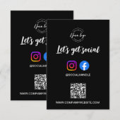 Let's Get Social Media website Aangepaste logo QR- Kaart (Voorkant / Achterkant)