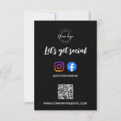 Let's Get Social Media website Custom logo QR code Kaart (Voorkant)