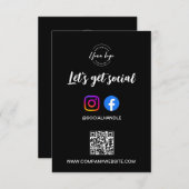 Let's Get Social Media website Custom logo QR code Kaart (Voorkant / Achterkant)