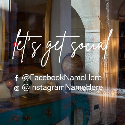 LET'S GET SOCIAL - Sociale Media Instagram Faceboo Raamsticker