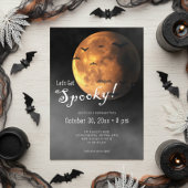 Let's Get Spooky Full Moon & Bats Halloween Party Kaart