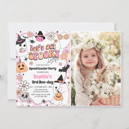 Let's Get Spooky Halloween 3rd Birthday Kaart (Voorkant)