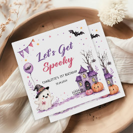 Let's Get Spooky Halloween Birthday Napkins Servet