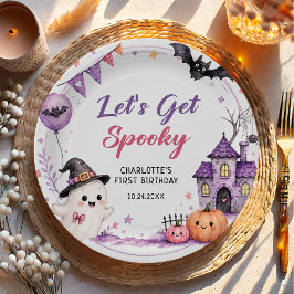 Let's Get Spooky Halloween Birthday Papieren Bordje