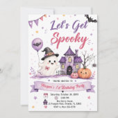 Let's Get Spooky Halloween Birthday Party Kaart (Voorkant)
