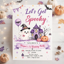 Let's Get Spooky Halloween Birthday Party Kaart