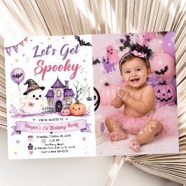 Let's Get Spooky Halloween Birthday Party Photo Kaart
