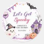 Let's Get Spooky Halloween Birthday Sticker (Voorkant)