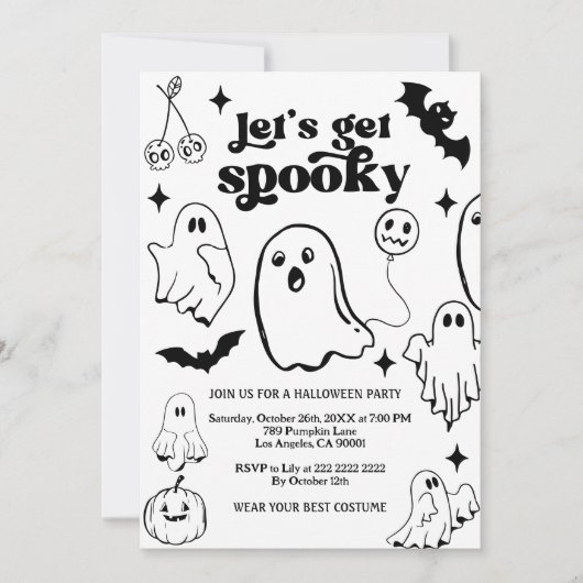  Let's Get Spooky,Halloween party Kaart (Voorkant)