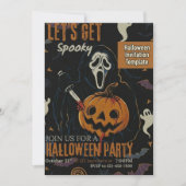 Let's Get Spooky Halloween Party Kaart (Voorkant)