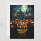 Let's Get Spooky Haunted House Halloween Party Kaart (Voorkant)
