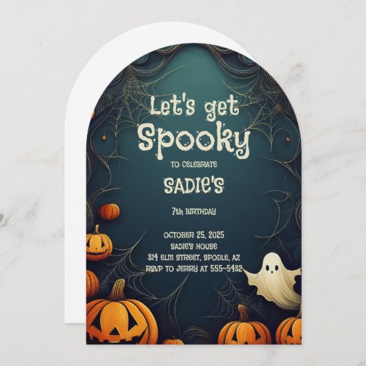 Let's Get Spooky Invitation Kaart (Voorkant / Achterkant)