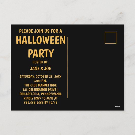 Let's Get Spooky - Schattige Monster Party Fun Feestdagenkaart (Achterkant)