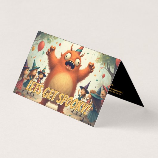 Let's Get Spooky - Schattige Monster Party Fun Kaart (Voorkant)