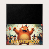 Let's Get Spooky - Schattige Monster Party Fun Kaart (Buitenkant ongevouwen)