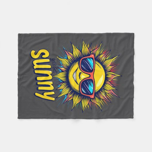 Let's Get Sunny Motivation For Bright Days Fleece Deken (Voorkant (Horizontaal))