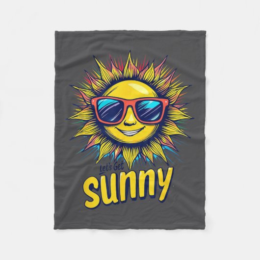 Let's Get Sunny Motivation For Bright Days  Fleece Deken (Voorkant)