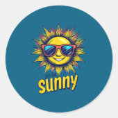 Let's Get Sunny Motivation For Bright Days  Ronde Sticker (Voorkant)
