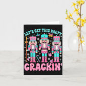 Let's Get This Party Crackin' Nutcracker Nk Christ Kaart (Gele Bloem)