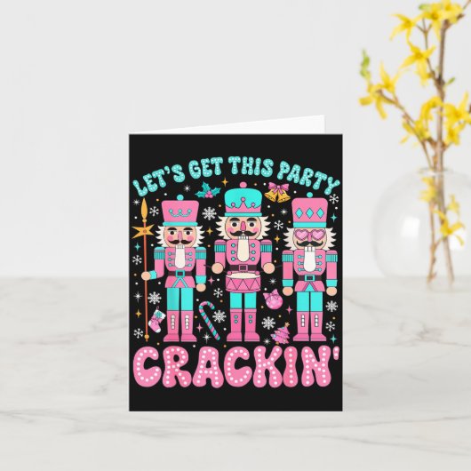 Let's Get This Party Crackin' Nutcracker Nk Christ Kaart (Gele Bloem)