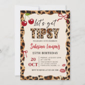 Let's get Tipsy Leopard Cheetah Birthday Kaart (Voorkant)