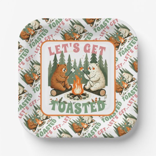 Let's Get Toasted - Campfire Cuties Edition voor h Papieren Bordje (Voorkant)
